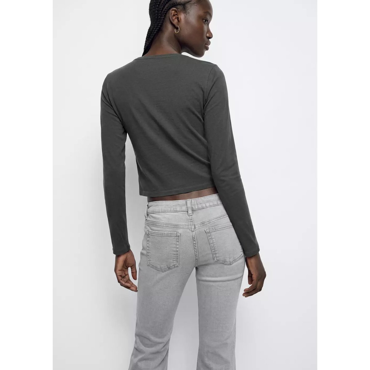 T-shirt coton détail nœud gris anthracite, MANGO TEEN