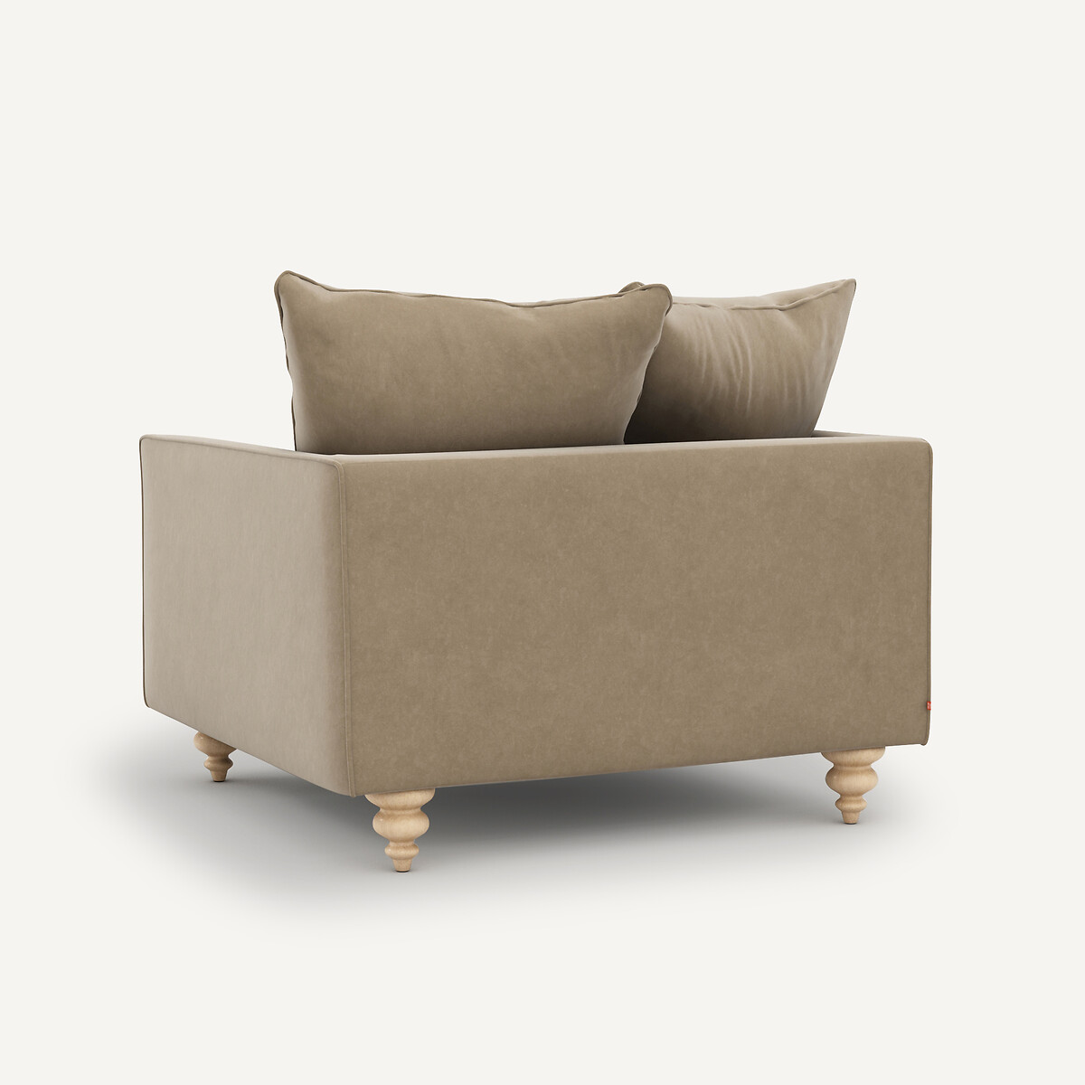 Fauteuil velours, Lazare beige cendré, AM.PM