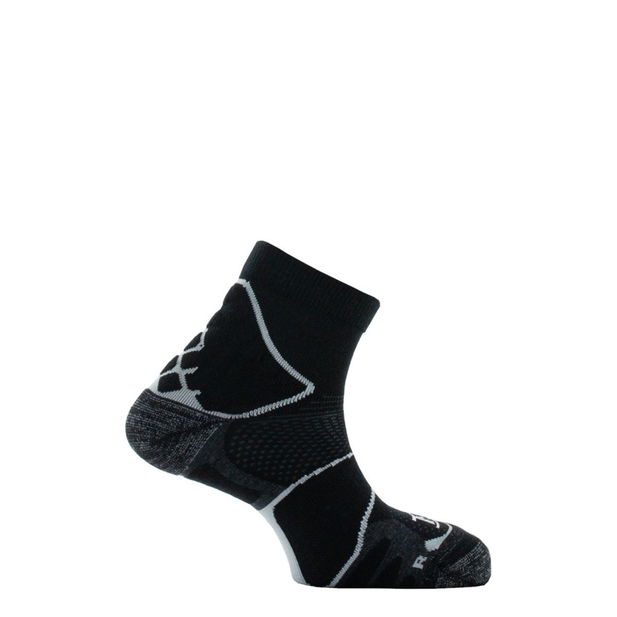 Tige courte MERINO TOP TREK noir gris, THYO