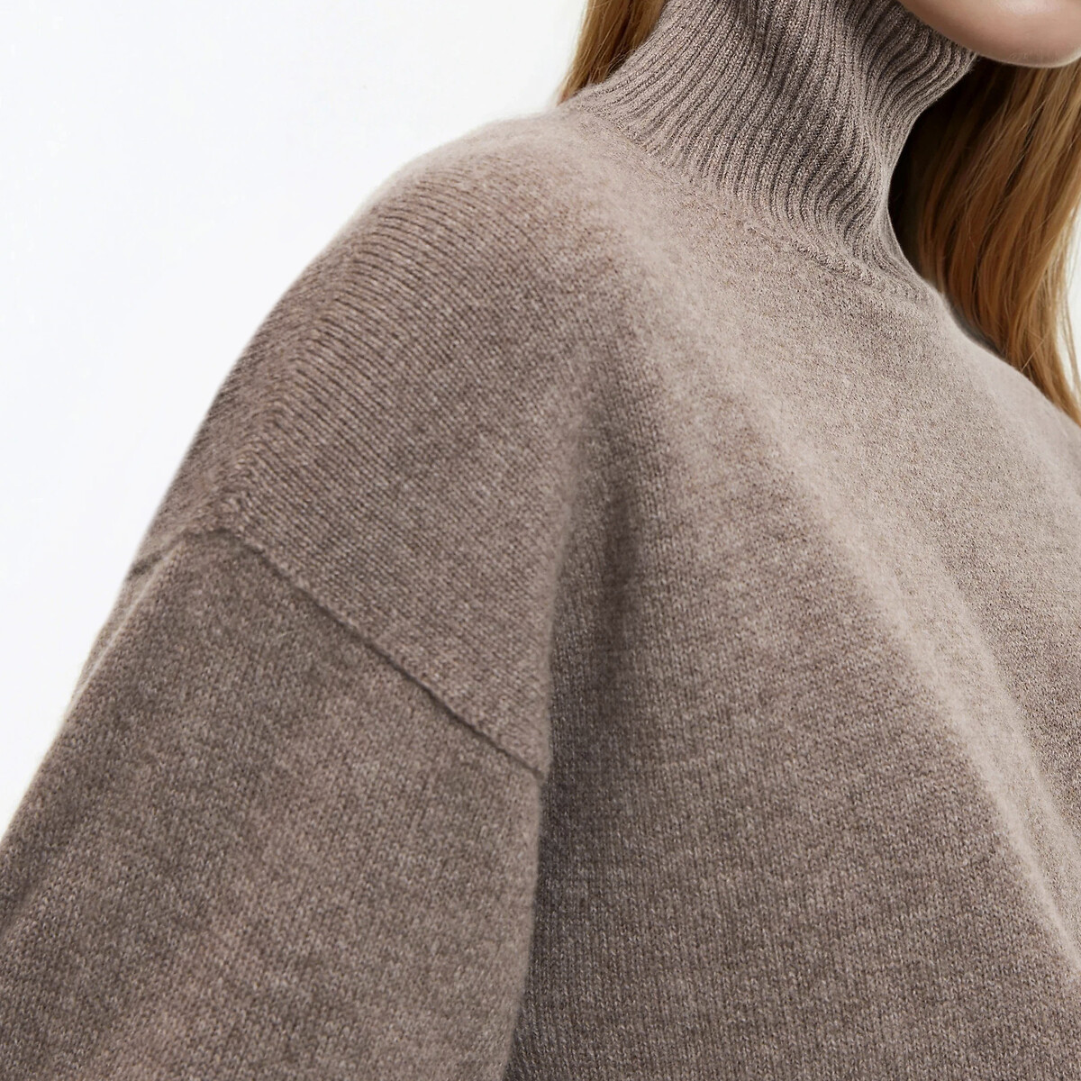 Jersey de lana y cachemira, fabricado en Francia marrón claro, LA REDOUTE COLLECTIONS