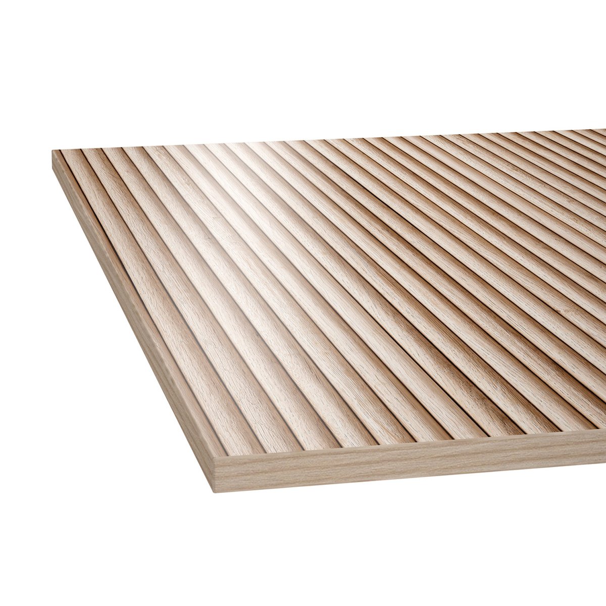 Meuble à chaussures en placard design lattes, SUNNE chêne clair-lattes nature-pieds chêne, HERDASA