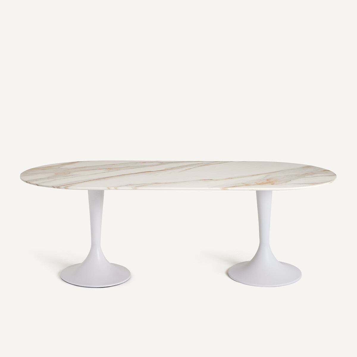 Tablero de mesa ovalado de cerámica L220 cm, Ovalo cerámica blanca, AM.PM