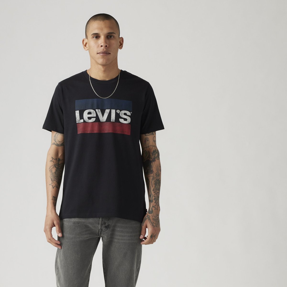 T-shirt graphique style sportswear noir - sportswear logo beautiful black+, LEVI'S