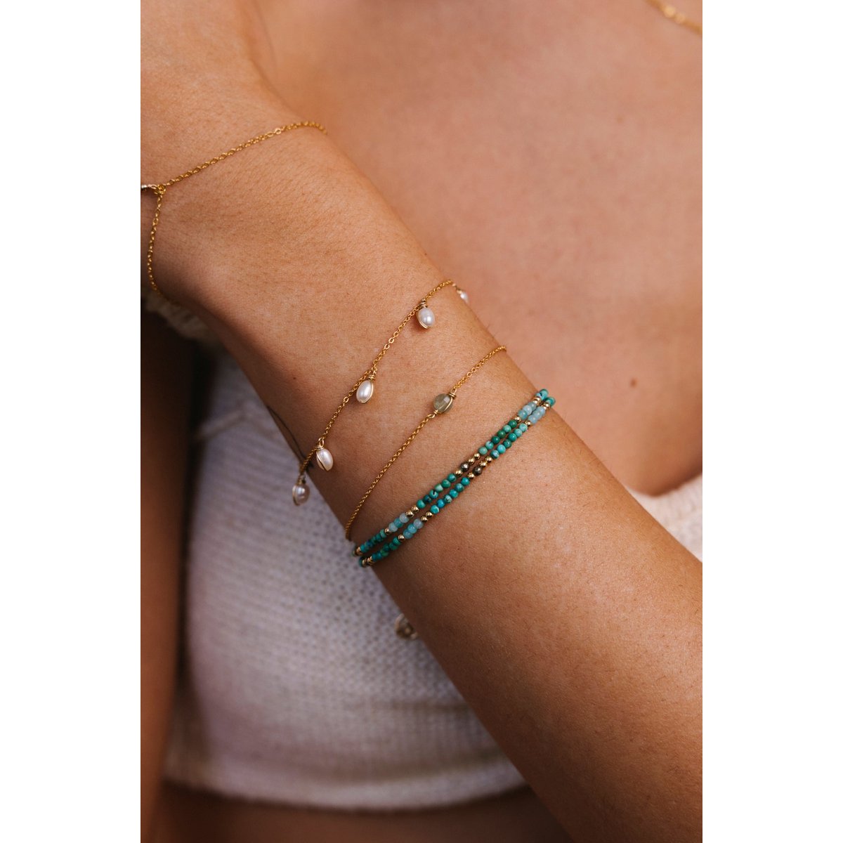 Bracelet Faraya - Perles de culture or / perles de culture, YAY PARIS
