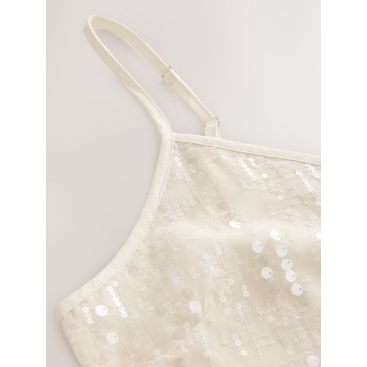 Robe midi nuisette à sequins crème, NEXT