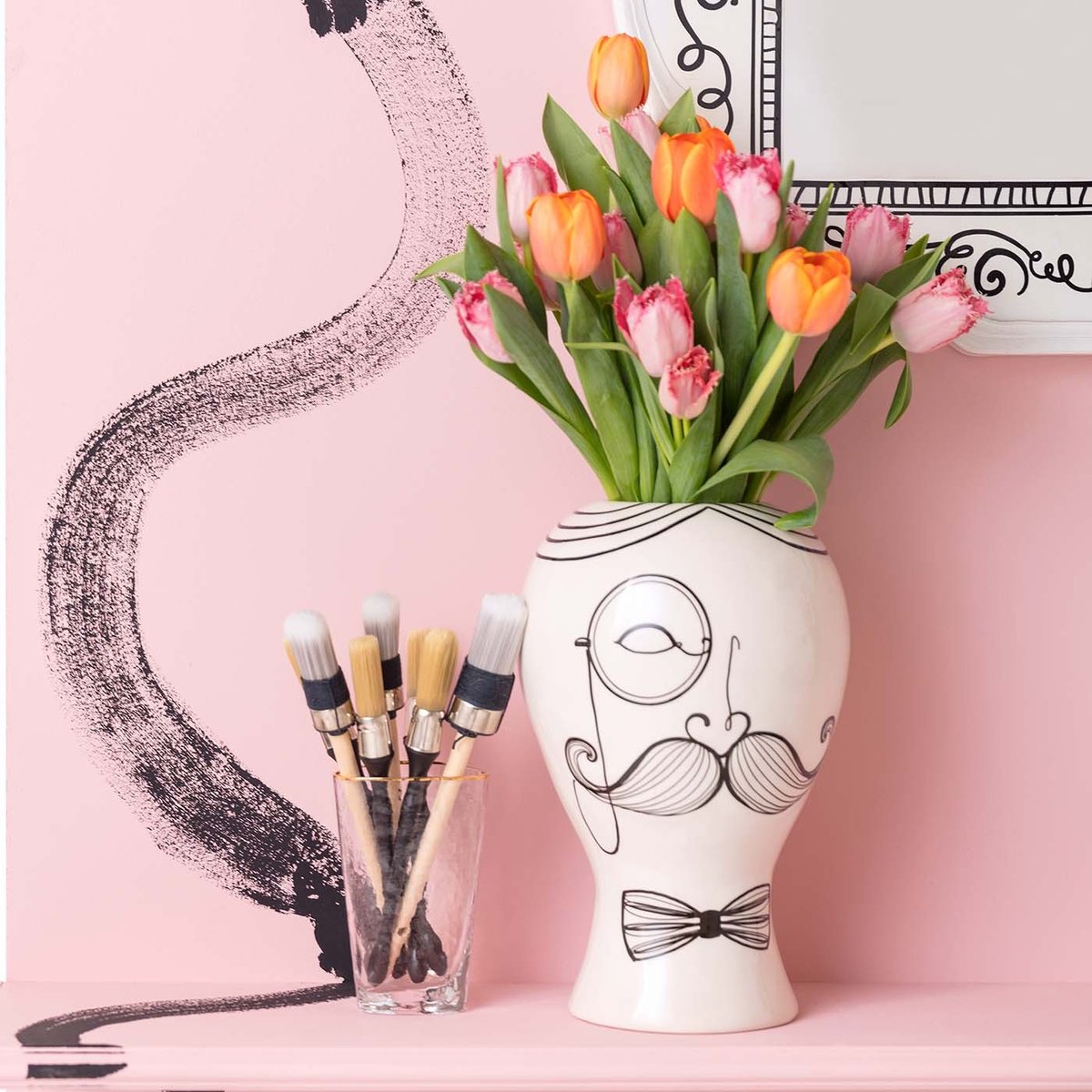 Vase homme, FAVOLA noir et blanc, KARE DESIGN