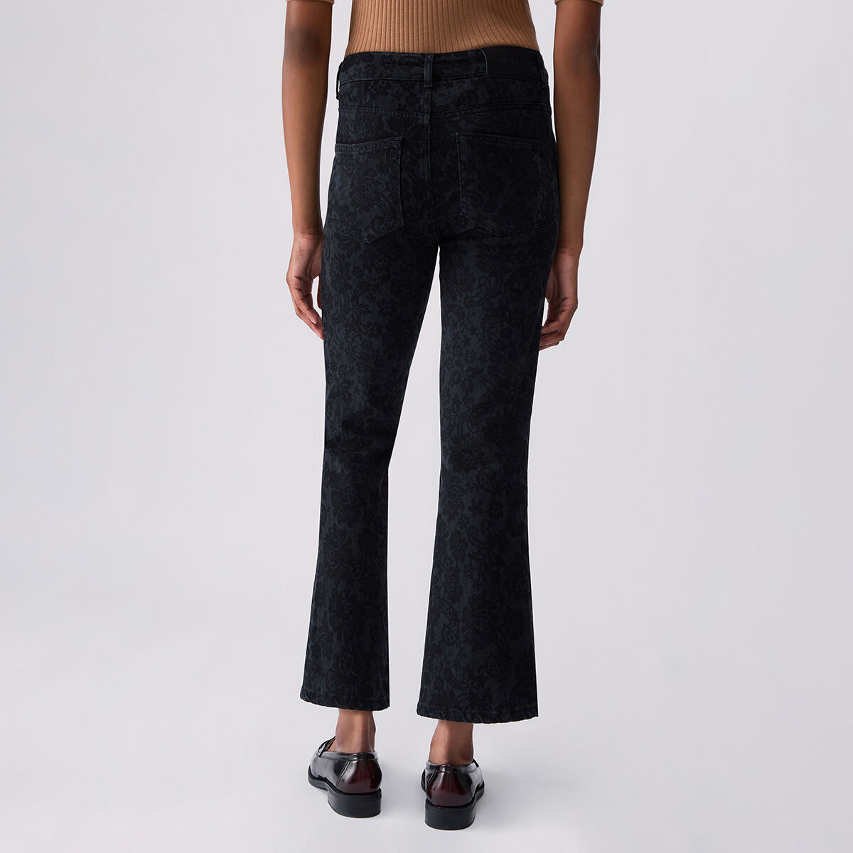 Jean bootcut avec détail laser denim noir, LIU JO