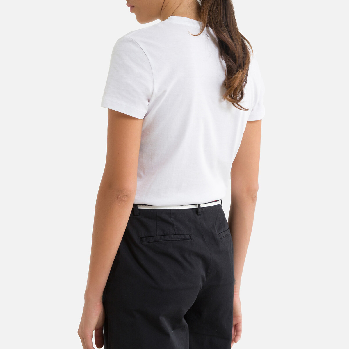 V-Neck T-Shirt with Short Sleeves white, TOMMY HILFIGER