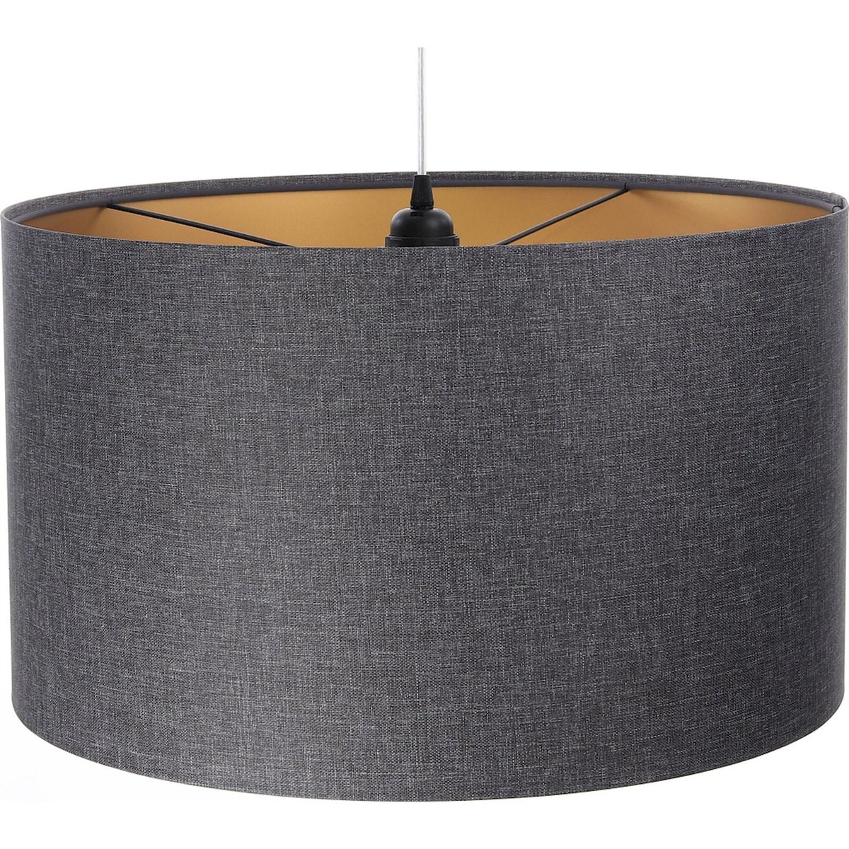 Suspension en tissu, MARENGO tissu graphite gris anthracite, intérieur doré, BPS KONCEPT