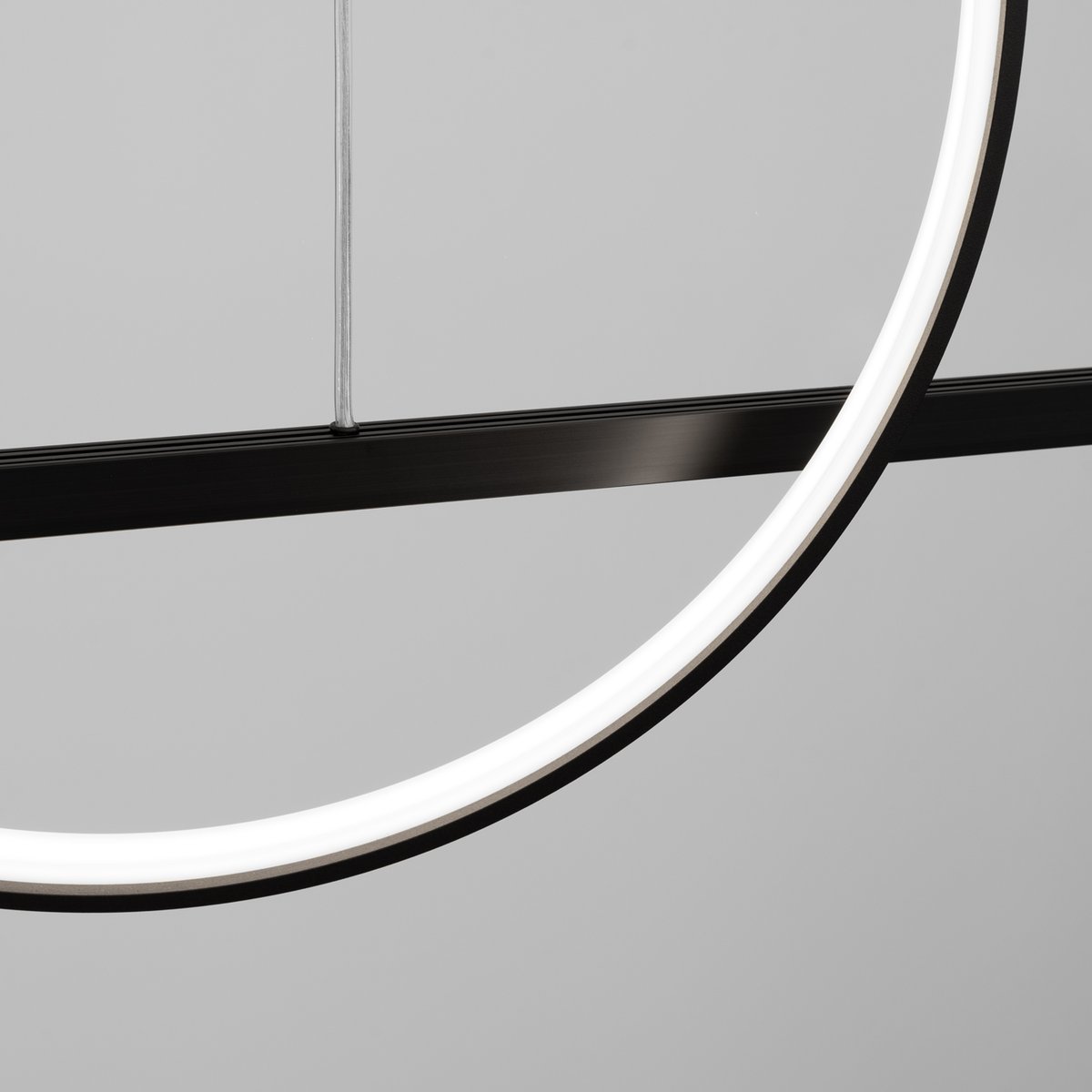 Suspension Aluminium Noir LED 2 Glad noir, EDEN
