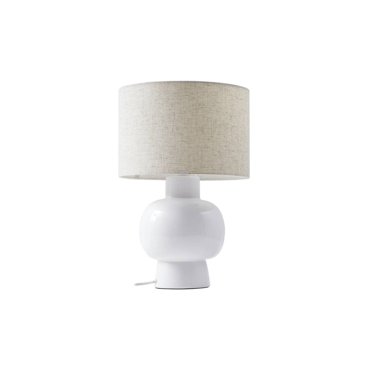Lampe à poser en textile scandinave, Arved blanc, LINDBY