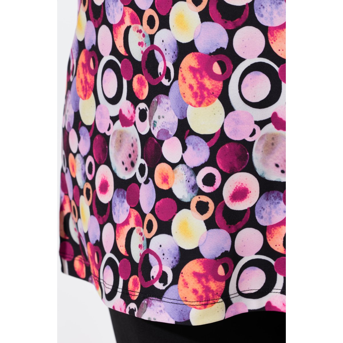 T-shirt long coupe évasée noir, ULLA POPKEN