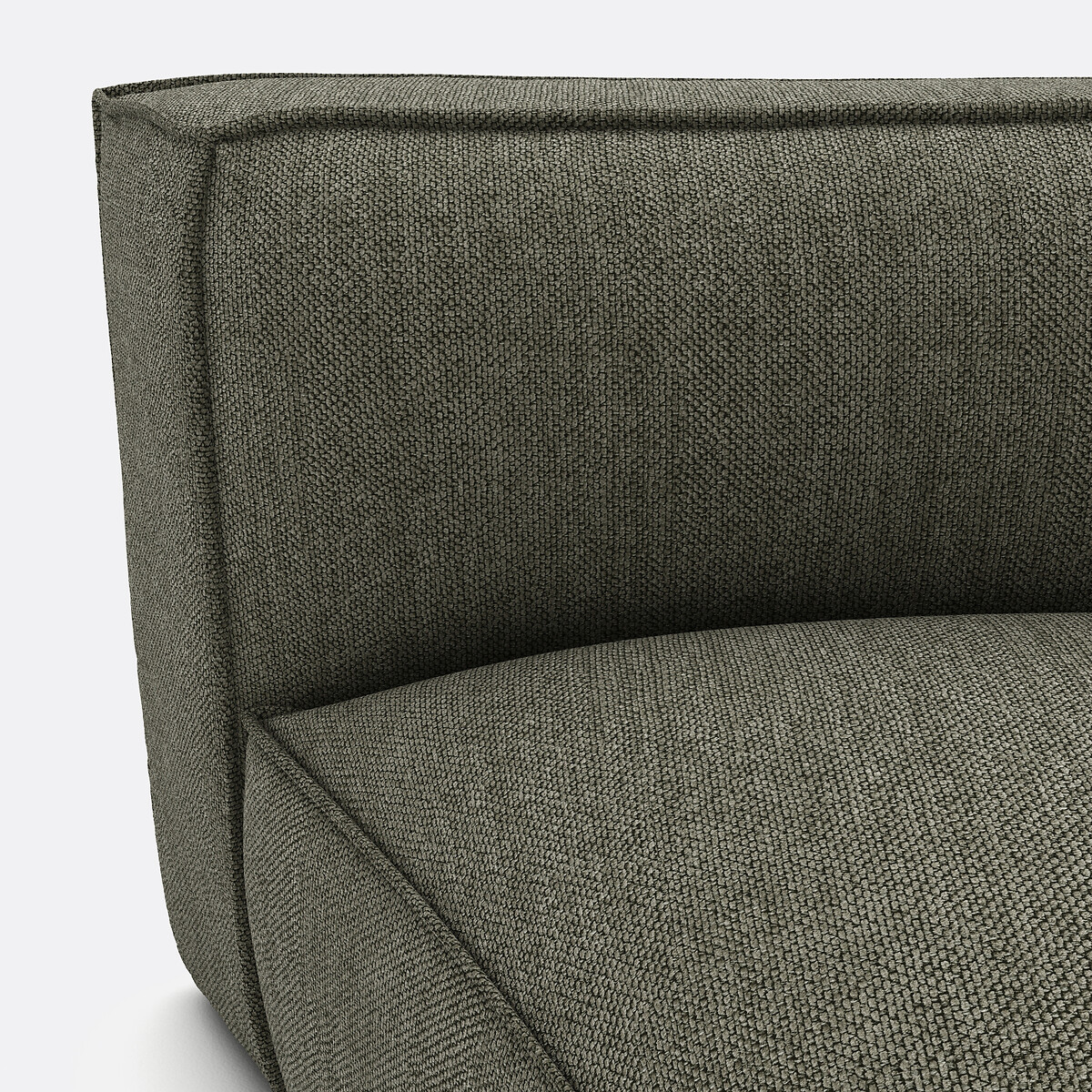 Open hoekelement voor modulaire zetel, in structuurstof, Seven groen  , LA REDOUTE INTERIEURS