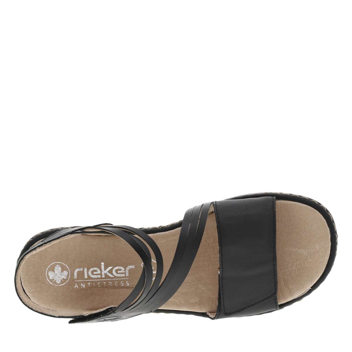 Sandales Cuir Lugano noir, RIEKER