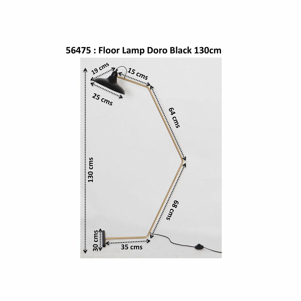 Stehleuchte Doro Schwarz 130cm schwarz, KARE DESIGN