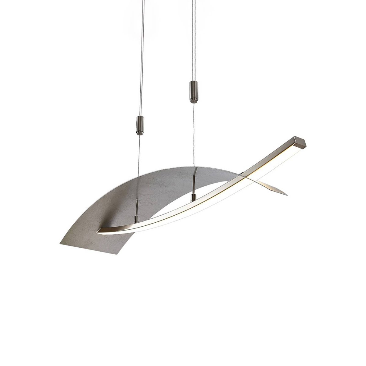 Suspension en métal moderneLED, Marija argent, LUCANDE