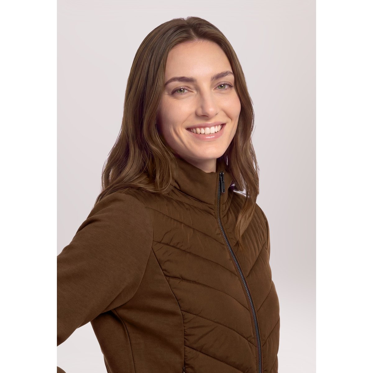 Veste matelassée à fermeture zippée dark coffee, BETTY BARCLAY
