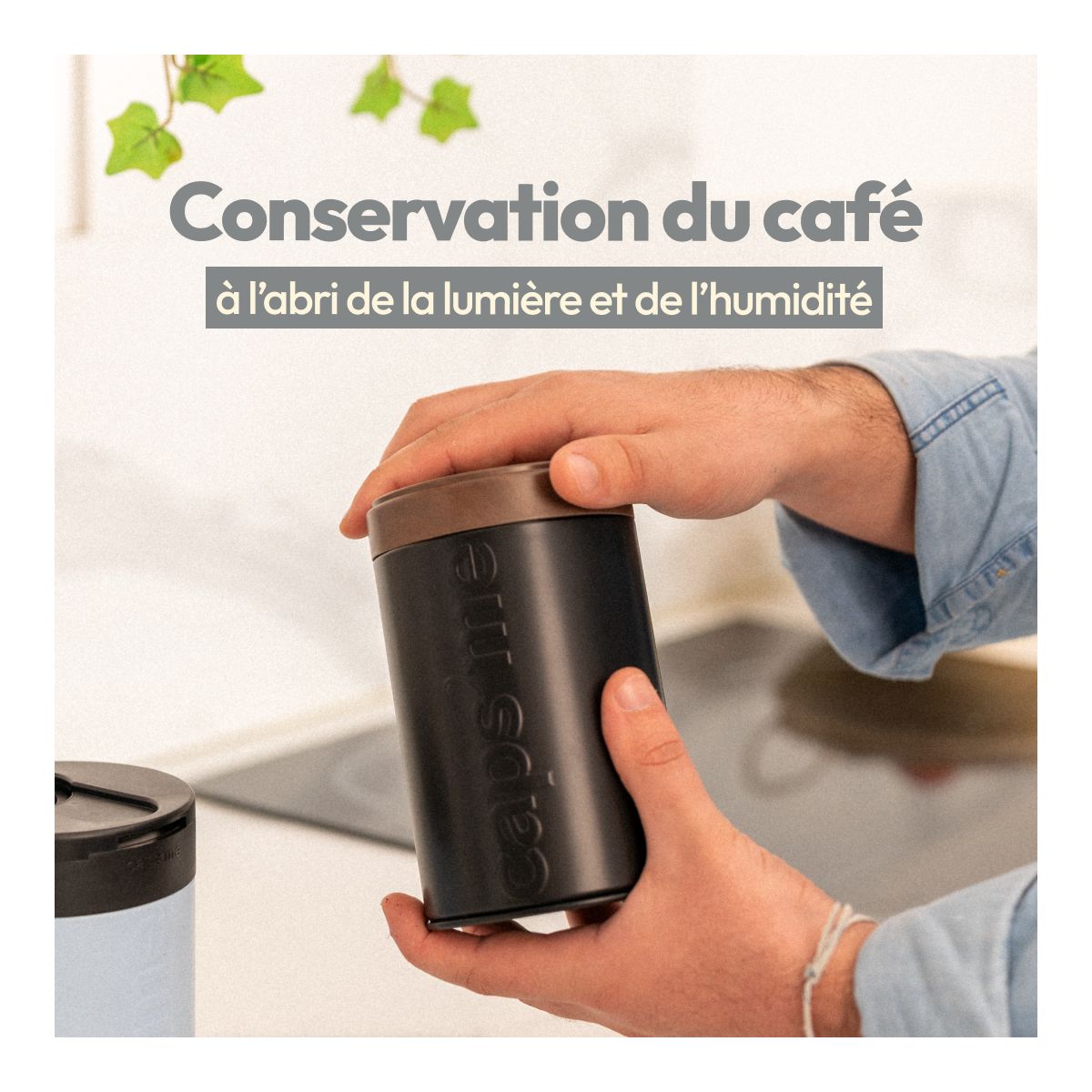 Boite à café à café jaune contenance 250g couleur unique, CAPS ME