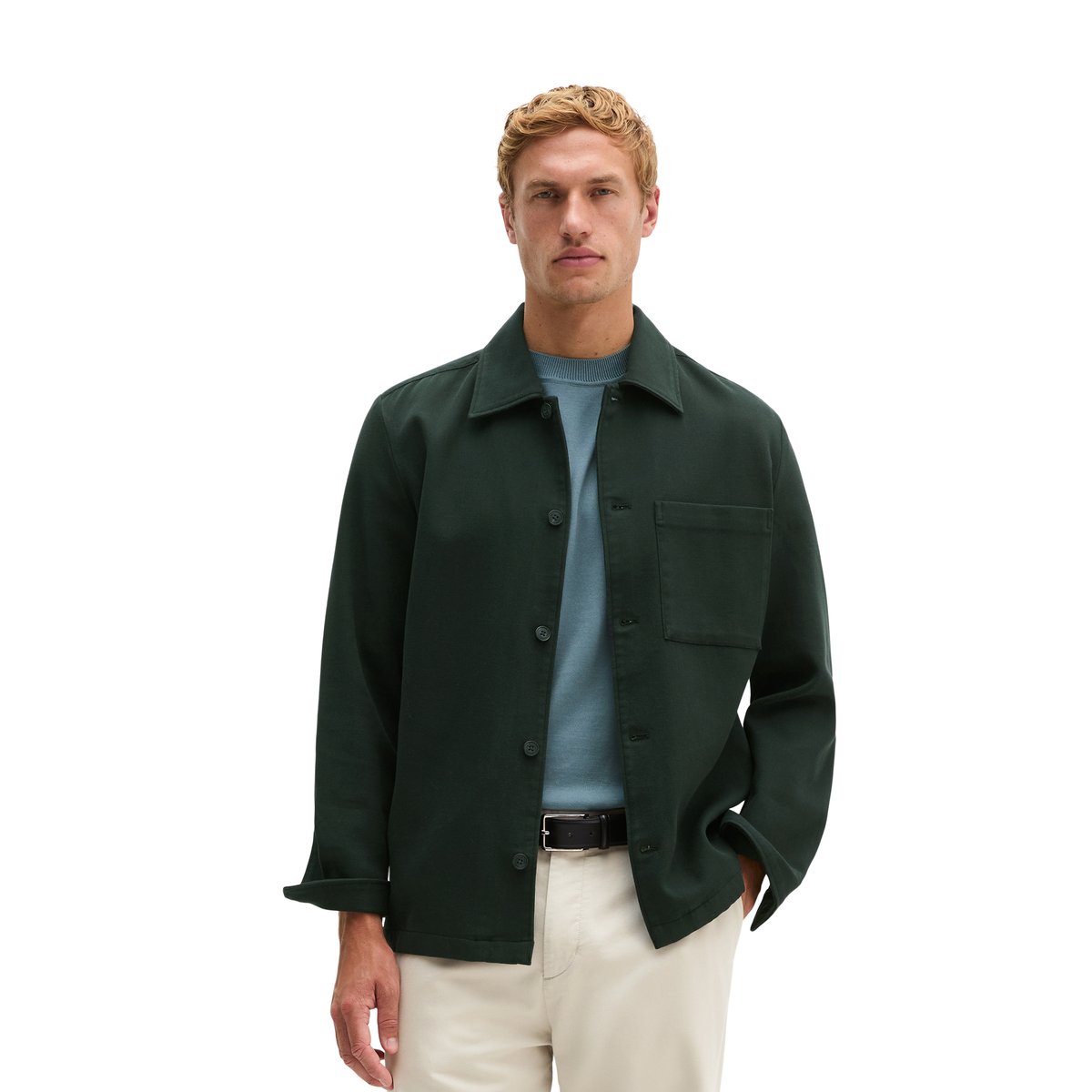 Surchemise en twill de coton bio double épaisseur bleu, MARC O'POLO