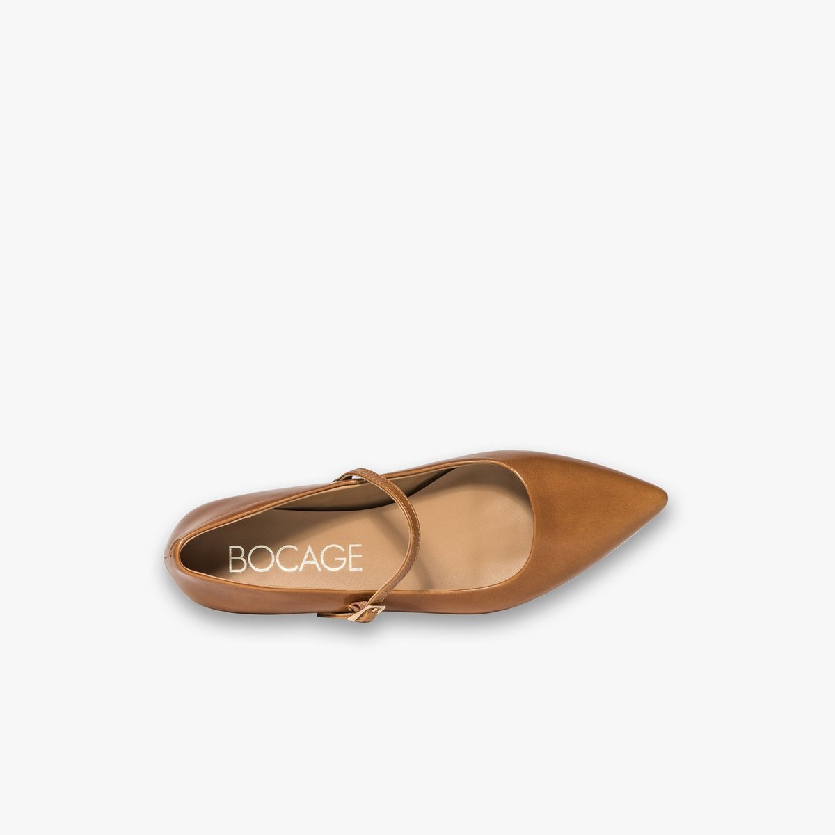 Ballerine en cuir BRIANA camel miel, BOCAGE
