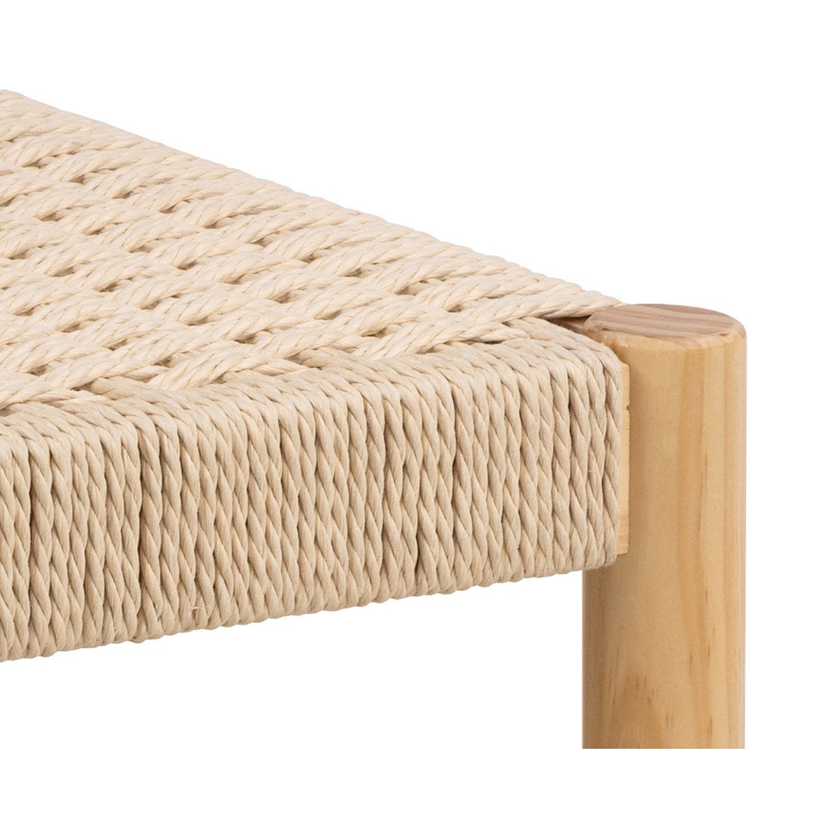 Tabouret de bar - 45 cm - LIORA bois / beige, LISA DESIGN