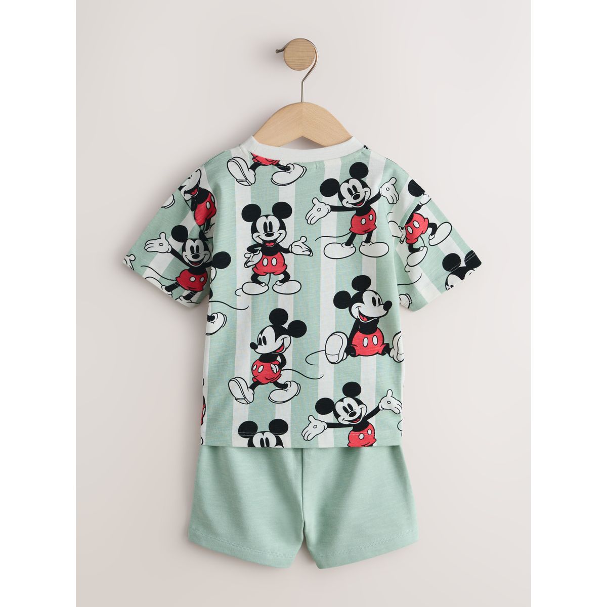 Ensemble short et t-shirt mickey mouse vert sauge, NEXT