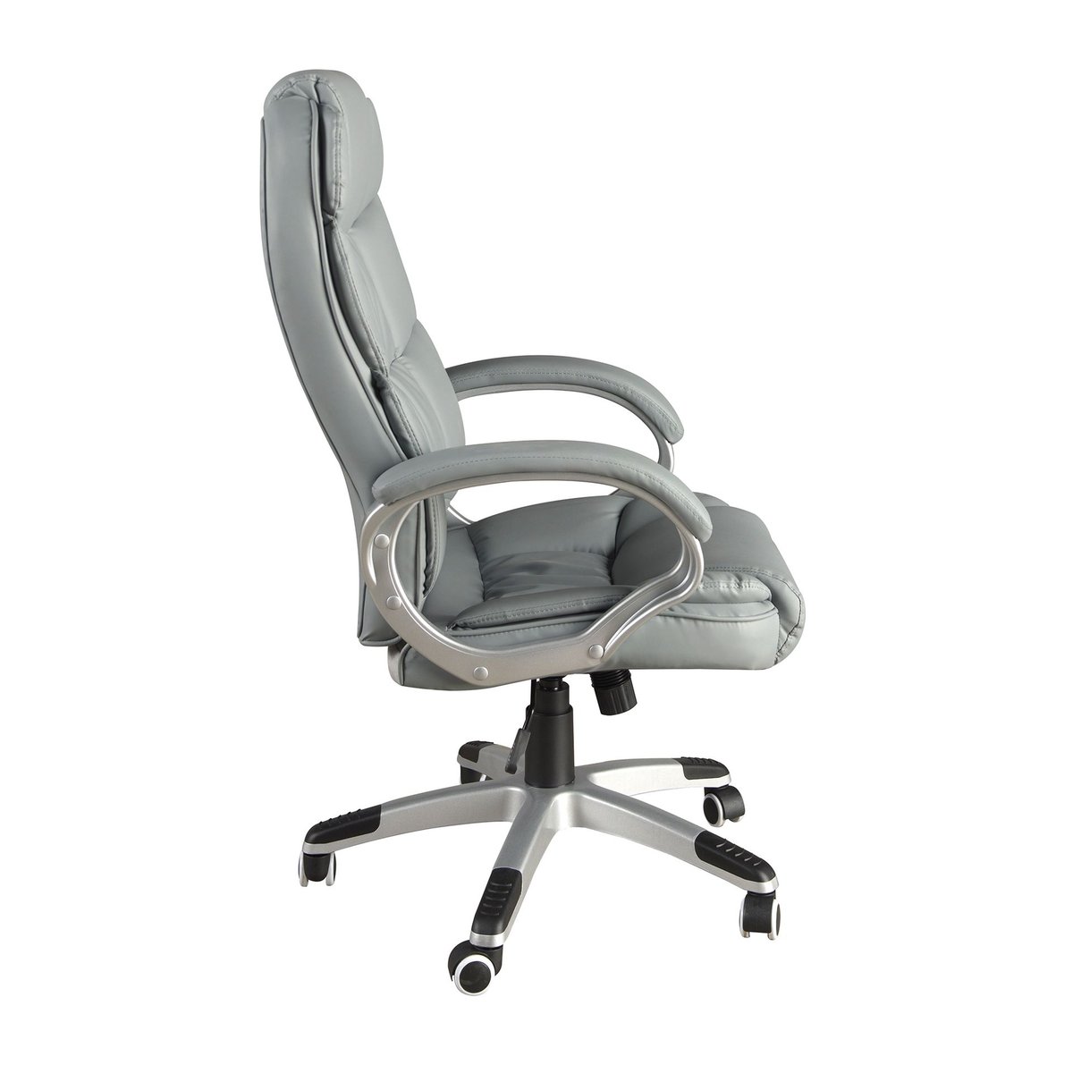 Fauteuil de bureau pivotante en simili-cuir gris, ANGEL CERDA