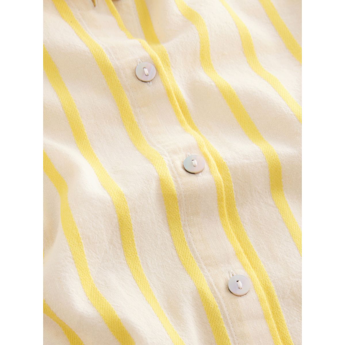 Chemise décontractée boutonnée avec lin rayures écrues/jaunes, NEXT