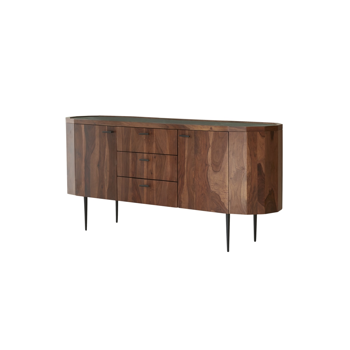 Buffet bas en Palissandre massif, JADE marron, TIKAMOON