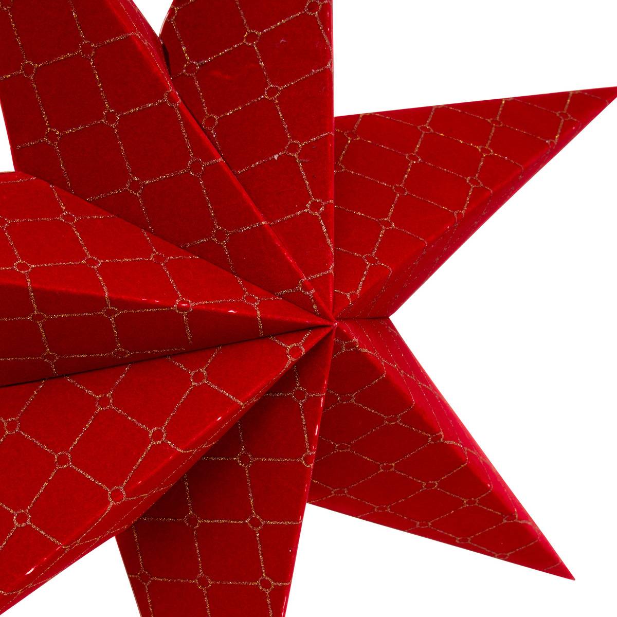 Suspension de sapin étoile en papier rouge et vert 42 cm rouge, FEERIC LIGHTS & CHRISTMAS