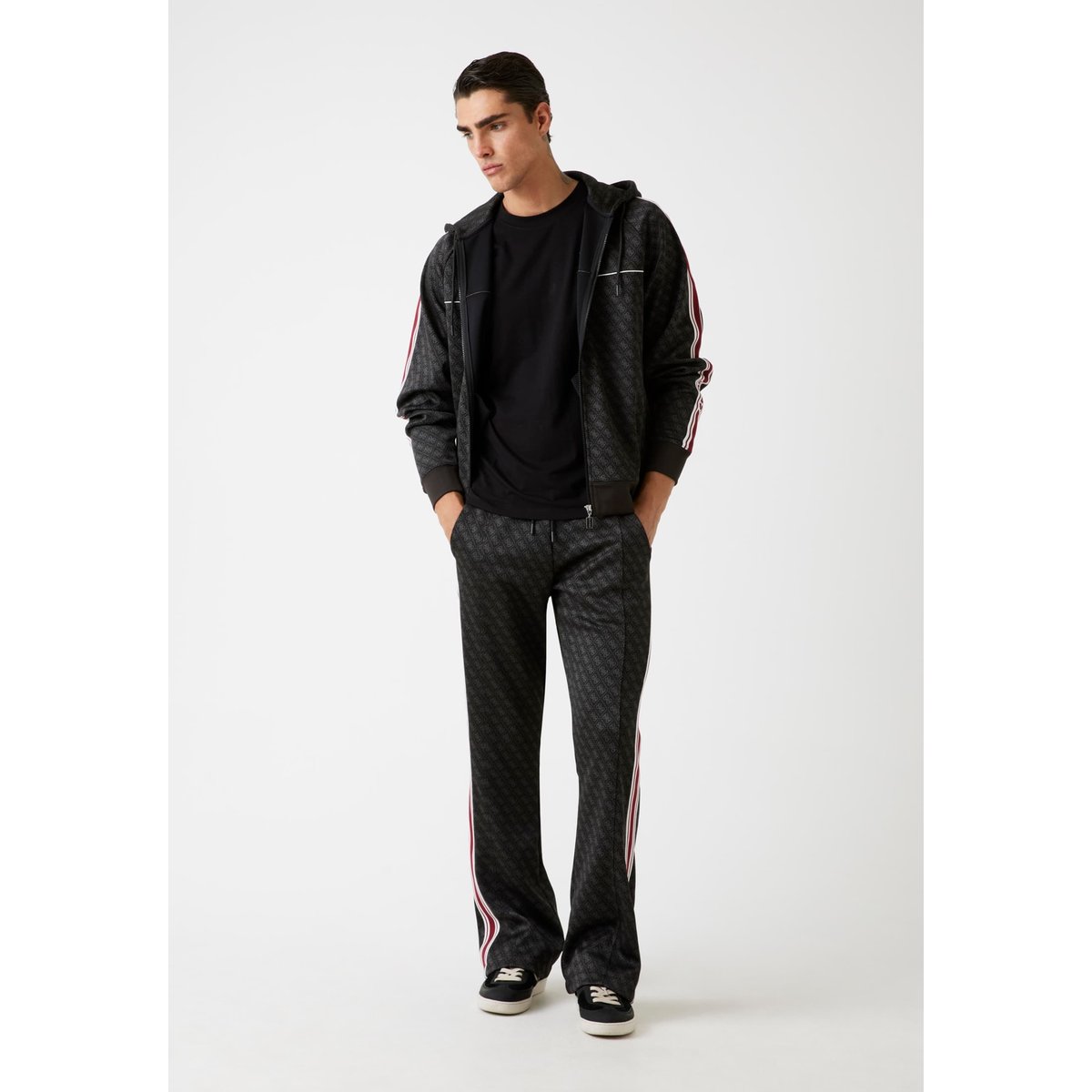 Pantalon De Survêtement À Jambe Droite noir multi, GUESS