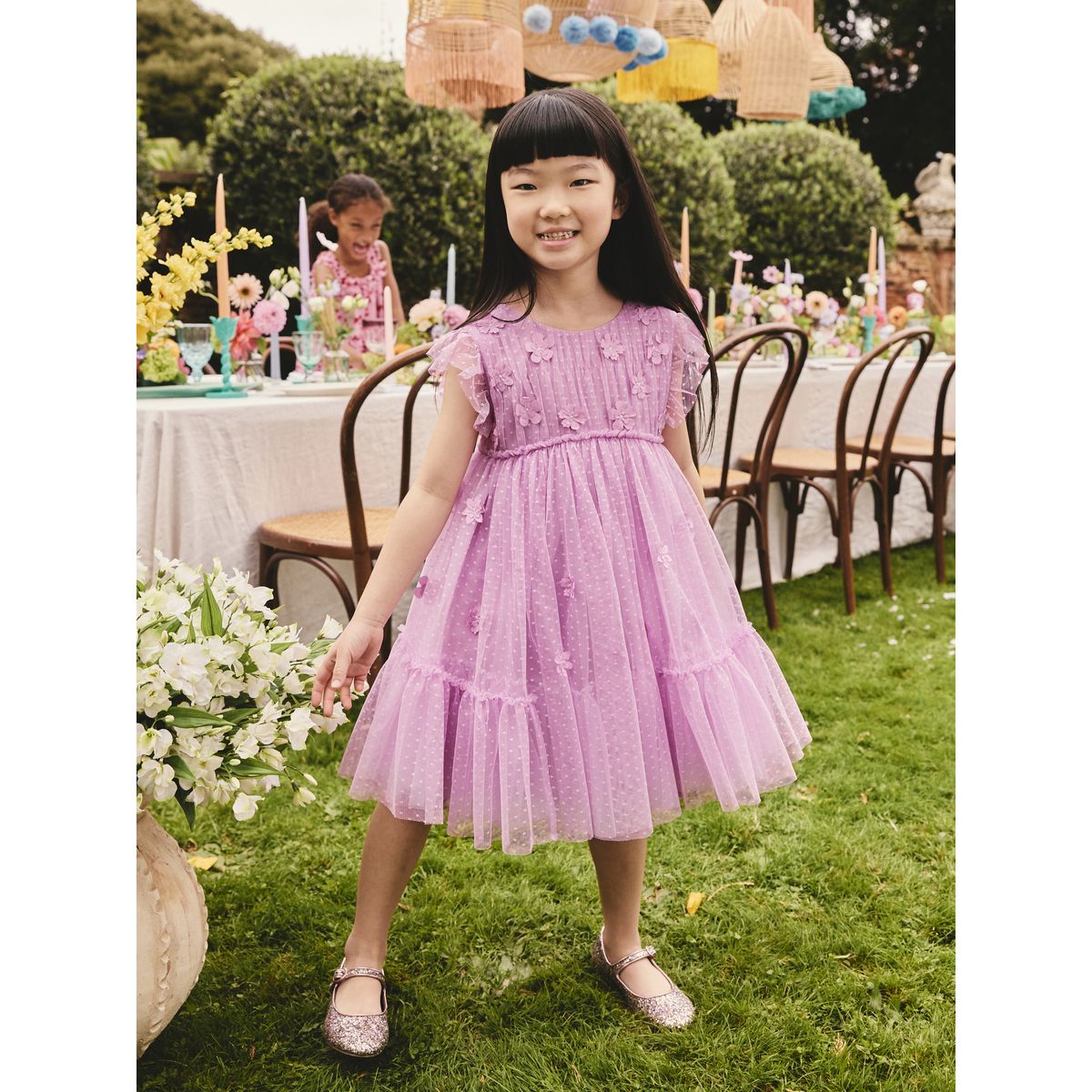 Robe de cérémonie en mesh lilas, NEXT