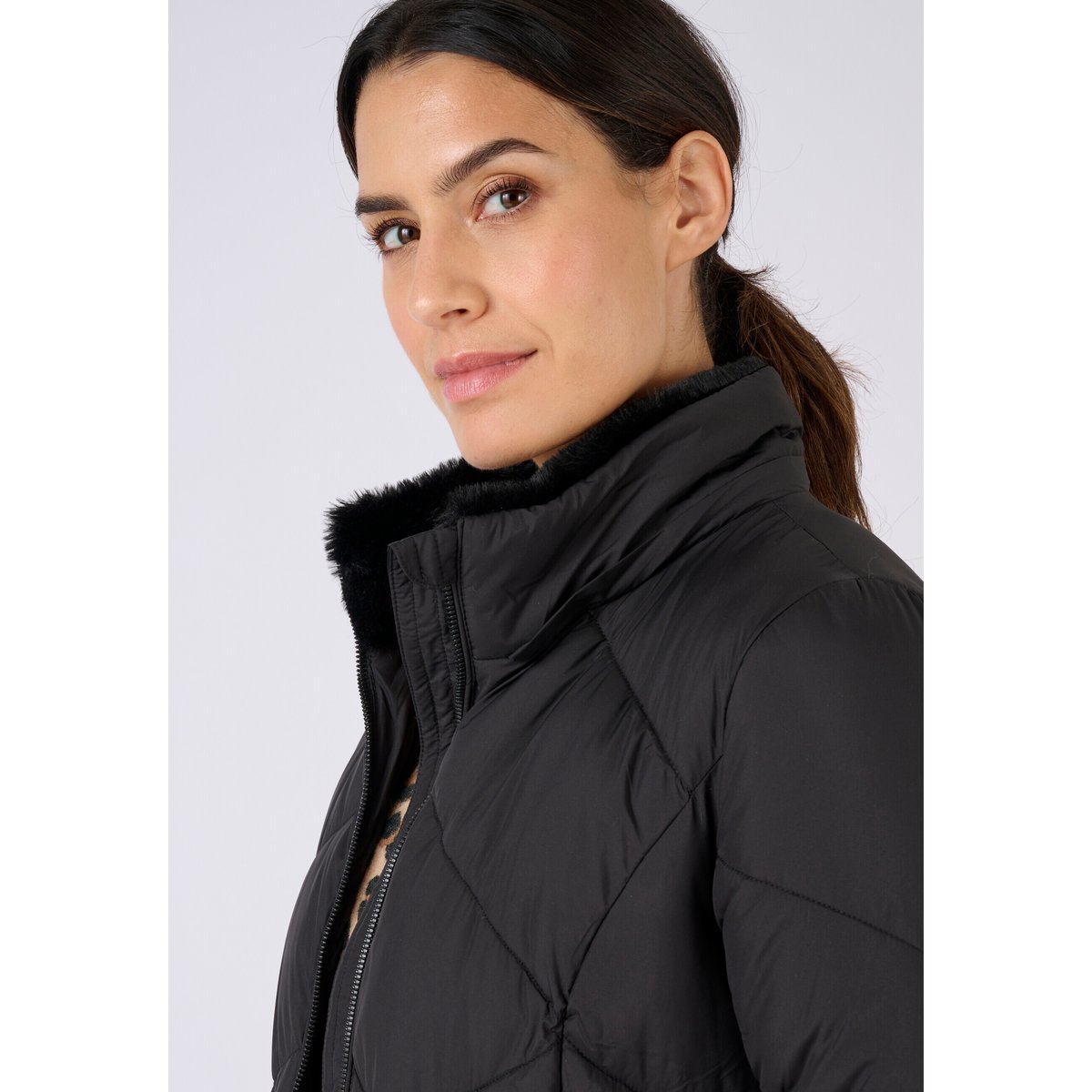 Parka ceinturée Thermolactyl noir, DAMART