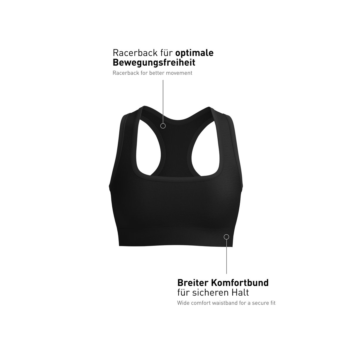 Brassière Modal SEAMLESS NATURAL noir, CALIDA