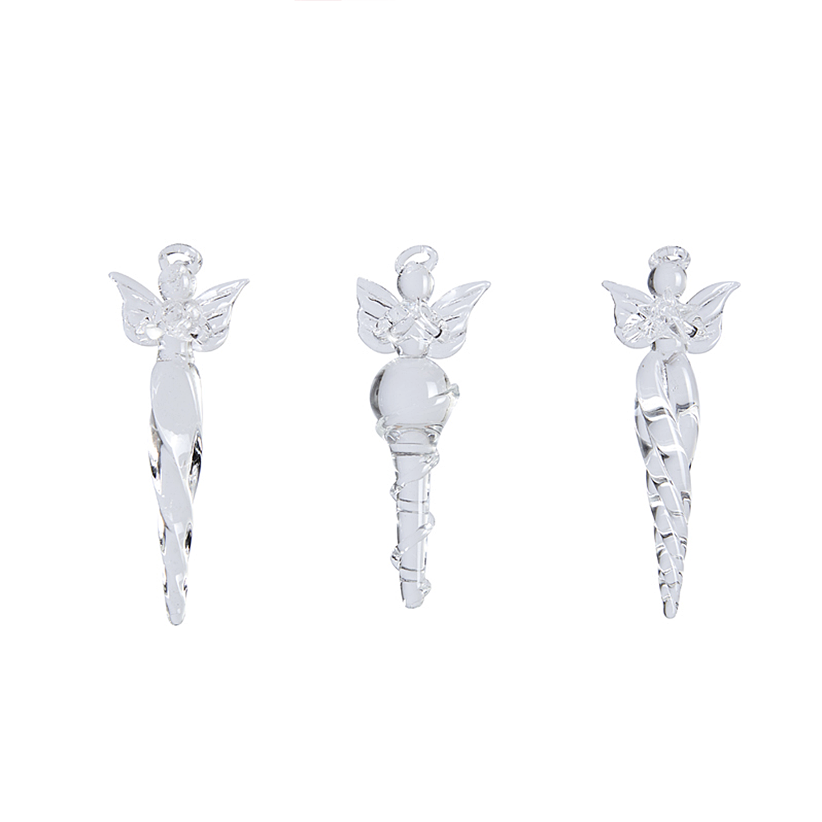Set de 3 suspensions de noël fées en verre H15 NOËL transparent, SIA DECO
