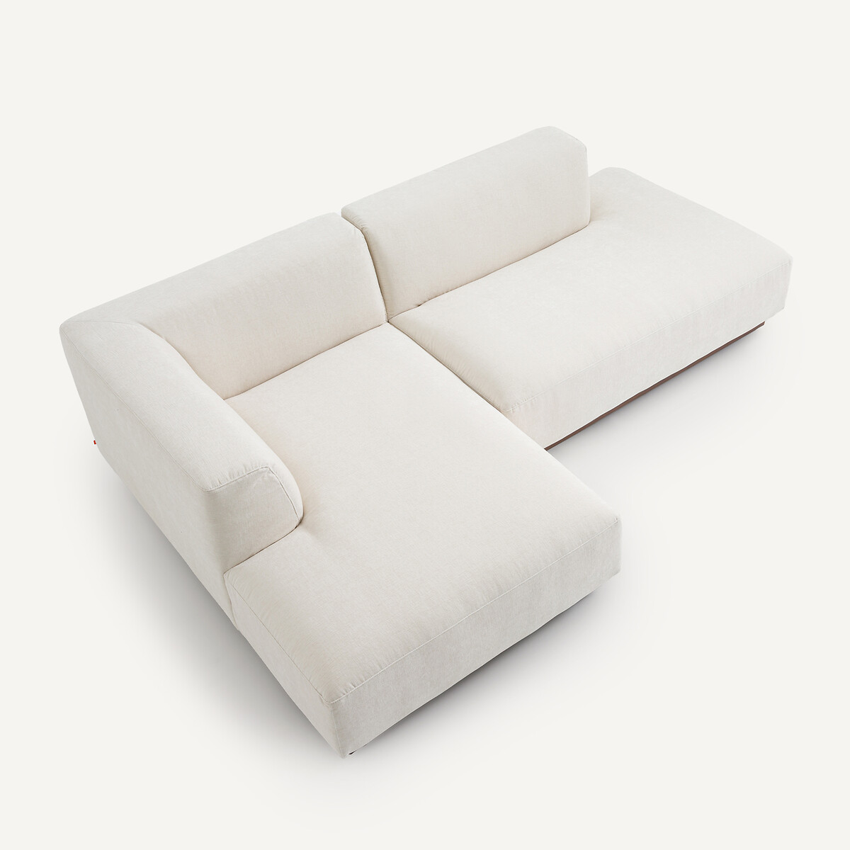 Canapé d'angle gauche velours chenille, Jacopo blanc, AM.PM