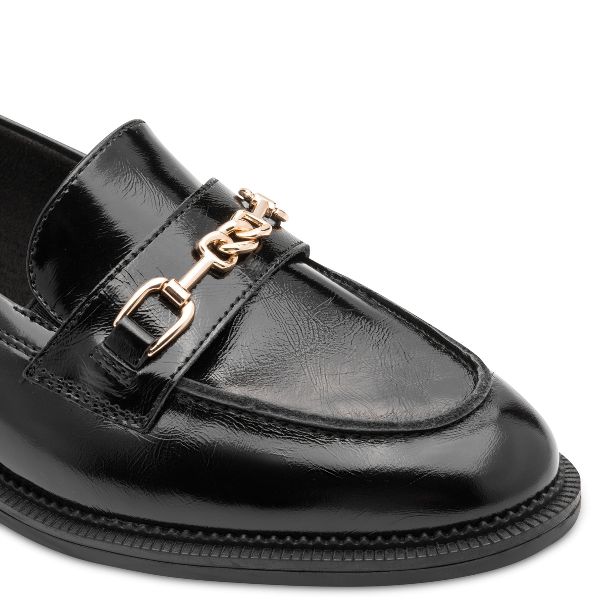 Slipper en cuir noir, TAMARIS