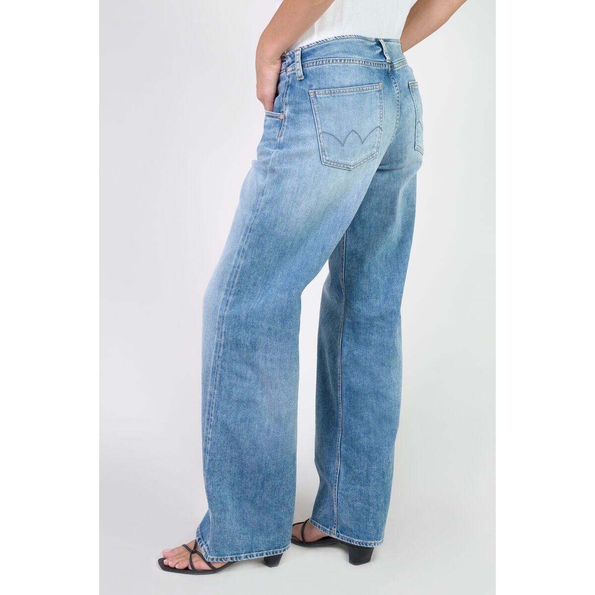 Jeans loose, large wide leg , longueur 34 blue, LE TEMPS DES CERISES