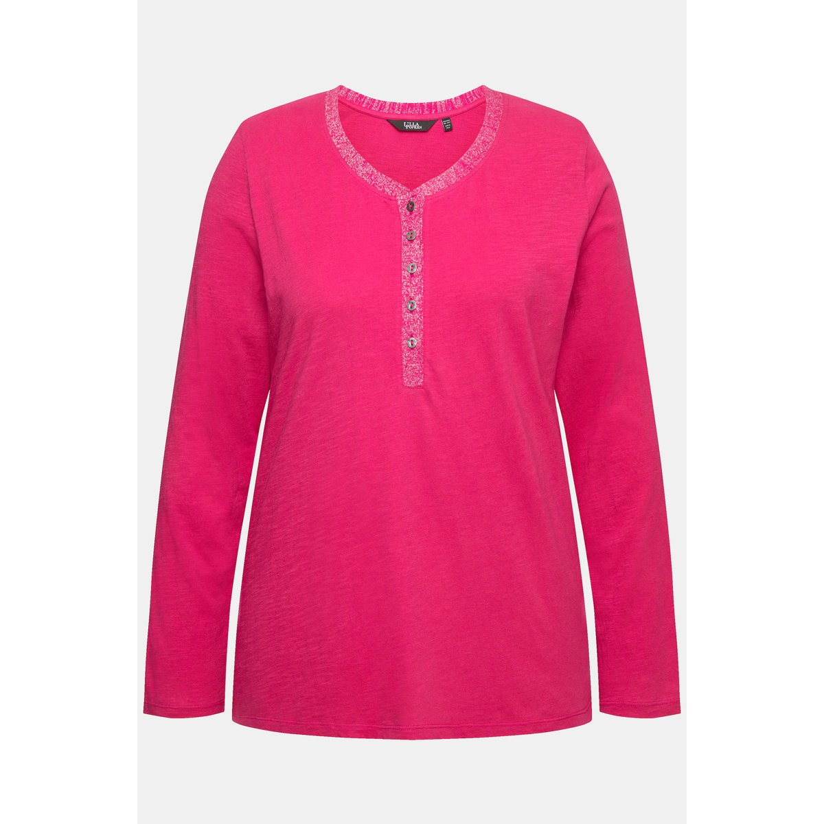 T-shirt encolure en V rose rouge, ULLA POPKEN