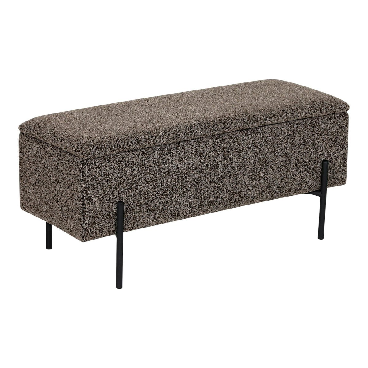 Banc coffre en bouclette marron 95 cm BERLIN marron, PIER IMPORT