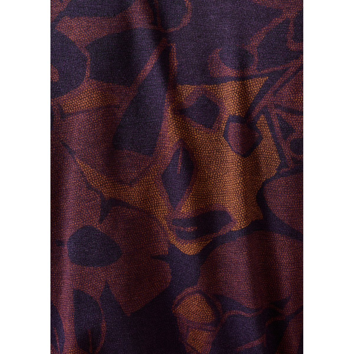 T-shirt manches longues col montant à imprimé floral viola/tandoori, LA FEE MARABOUTEE