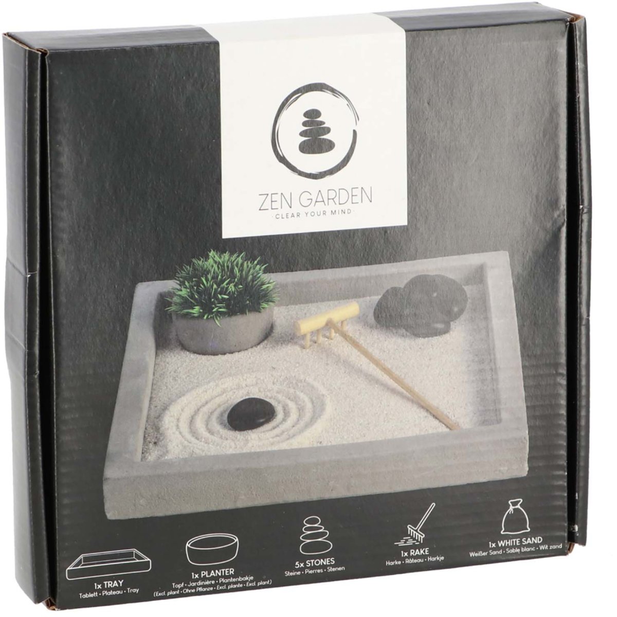 Jardin zen carré 20 x 20 cm multicolour, ESSCHERT DESIGN
