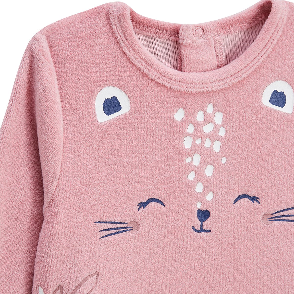 Pyjama bébé en velours Céleste rose, PETIT BEGUIN
