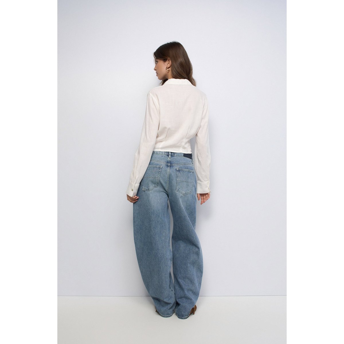 CHEMISE CROPPED AVEC LIN blanc, SALSA JEANS
