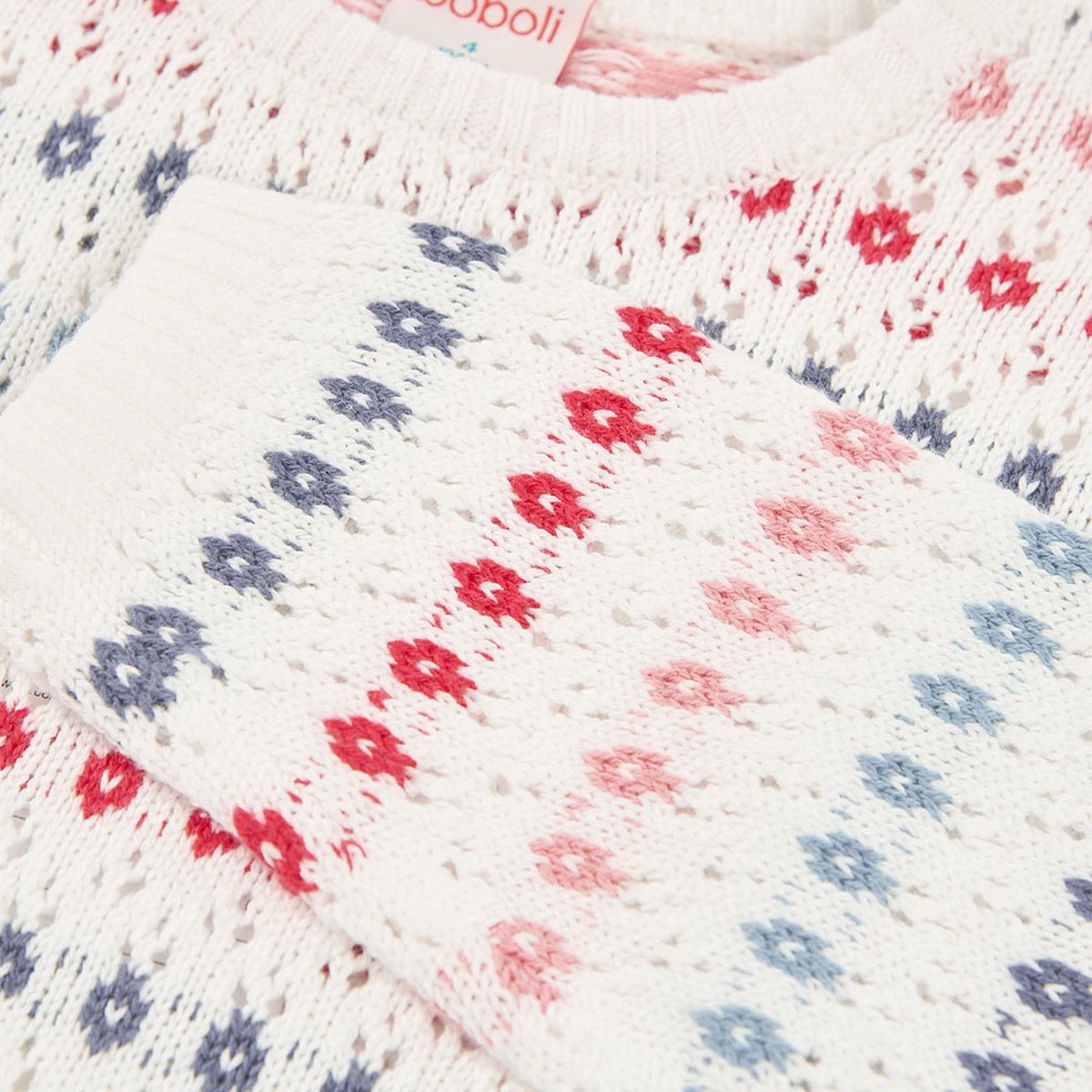 Pull fille coton blanc, BOBOLI