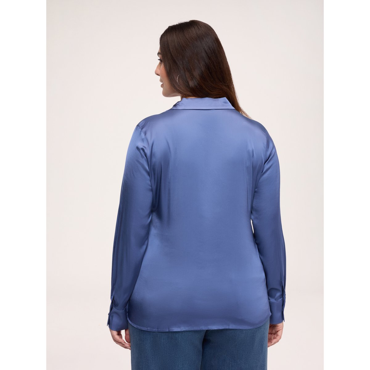 Blouse stretch avec boutons bijoux light - blue, FIORELLA RUBINO