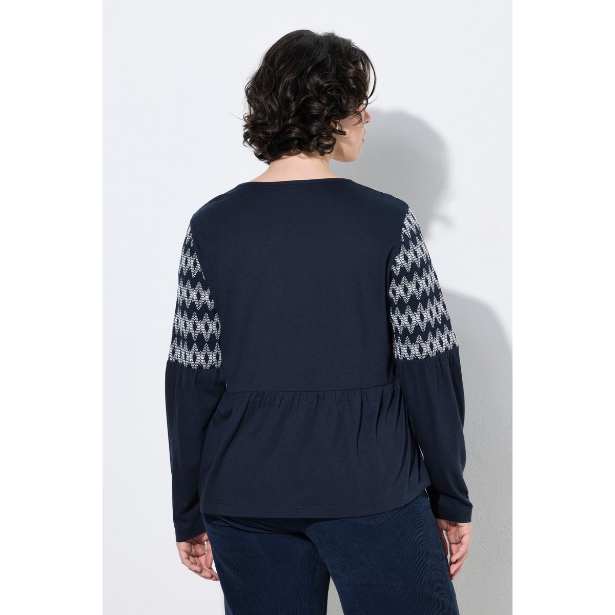 T-shirt smocké marine, ULLA POPKEN