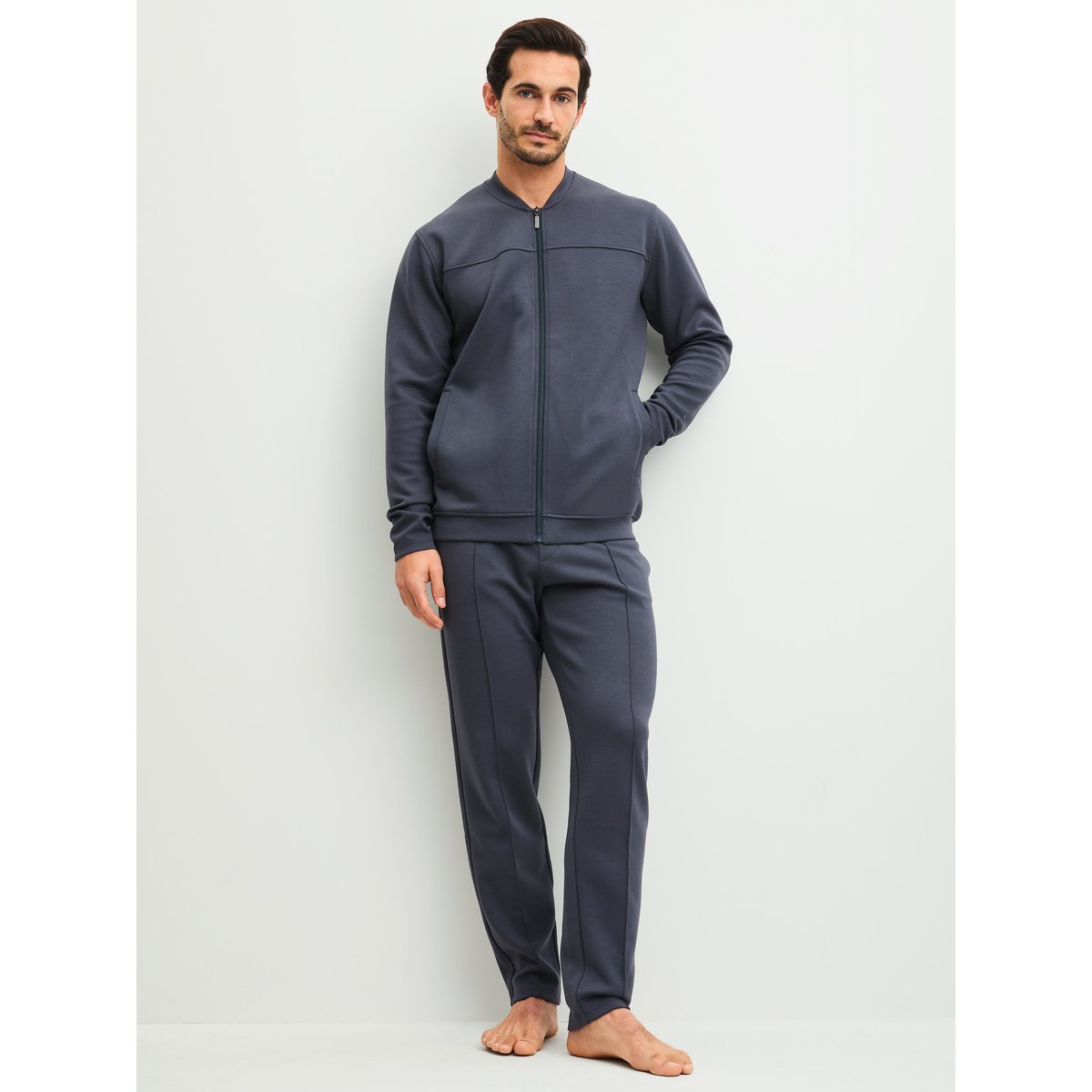 Veste manches longues Coton RMX LOUNGE CASUAL anthrazit, CALIDA