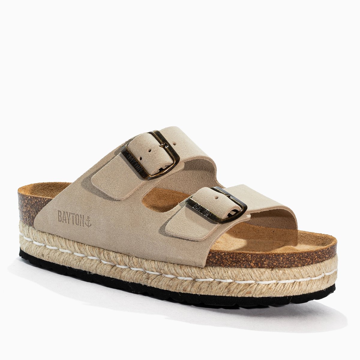 Sandales en cuir suédé ATLAS beige, BAYTON