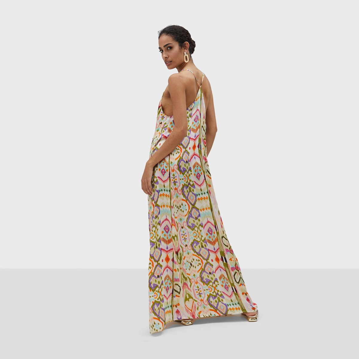 Robe longue à bretelles fines abricot, LOLA CASADEMUNT